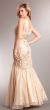 Bejeweled Lace Bodice Mermaid Skirt Long Formal Prom Gown back
